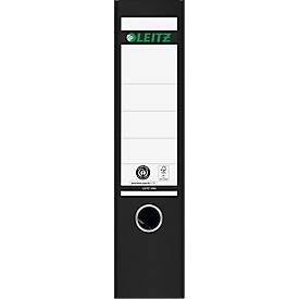 LEITZ® Ordner 1080, DIN A4, Rückenbreite 80 mm, Griffloch, geklebtes Rückenschild, Hartpappe, 1 Stück, schwarz