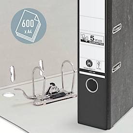 LEITZ® Ordner 1080, DIN A4, Rückenbreite 80 mm, Griffloch, geklebtes Rückenschild, Hartpappe, 1 Stück, schwarz