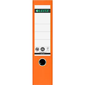 LEITZ® Ordner 1080, DIN A4, Rückenbreite 80 mm, Griffloch, geklebtes Rückenschild, Hartpappe, 20 Stück, orange