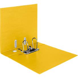 LEITZ® Ordner Recycle, DIN A4, Rückenbreite 80 mm, 180°-Hebelmechanik, Rückenschild & Griffloch, zu 100 % recycelbar, gelb