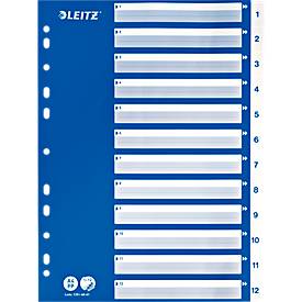 LEITZ® PP-Register mit blauem Deckblatt, Zahlen 1-12