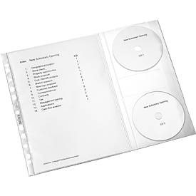LEITZ® Prospekthülle 4761 mit CD-Klappe, DIN A4, oben offen, 5 Stück