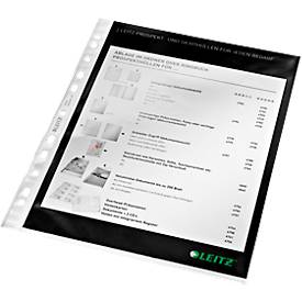 LEITZ Prospekthülle 4770, DIN A4, oben offen, 100 Stück, glasklar, transparent
