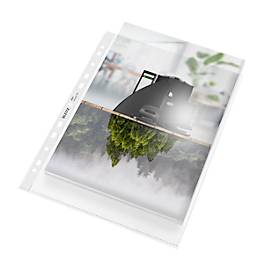 Leitz® Prospekthüllen Recycle, Format DIN A4, Universallochung, dokumentenecht, 100 % recycelbar, transparent, 25 Stück