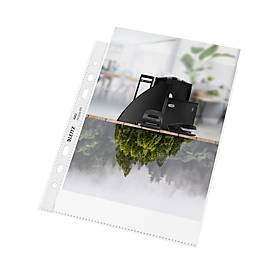 Leitz® Prospekthüllen Recycle, Format DIN A5, Universallochung, dokumentenecht, recycelbar, transparent, 25 Stück