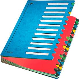 Leitz Pult-Ordner A4, mit 24 Fächern, aus langlebigem Karton, blau