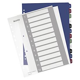 LEITZ Register Style, Zahlenregister, extrabreit, einzeln, Zahlen 1-12