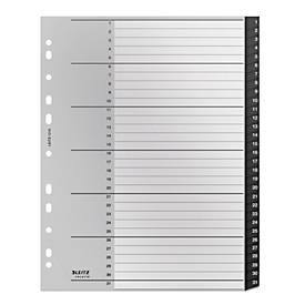 Leitz® Registermappe Recycle, A4, beschreibbar, Universalllochung, zu 100 % recycelbar, Kunststoff, schwarz, Taben 1-31