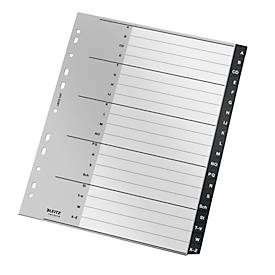 Leitz® Registermappe Recycle, A4, beschreibbar, Universalllochung, zu 100 % recycelbar, Kunststoff, schwarz, Taben A-Z