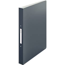 Leitz® Ringbuch Cosy, A4-Format, 2-Ring-Mechanik für bis zu 190 Blatt, mit Rückenschild, Polypropylen, grau
