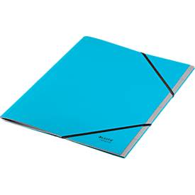 Leitz® Sammelmappe Recycle, A4, 6 Fächer mit Blanko-Taben, Inhaltsverzeichnis, Gummibandverschluss, 100 % recycelbar, Karton, blau