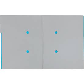 Leitz® Sammelmappe Recycle, A4, 6 Fächer mit Blanko-Taben, Inhaltsverzeichnis, Gummibandverschluss, 100 % recycelbar, Karton, blau