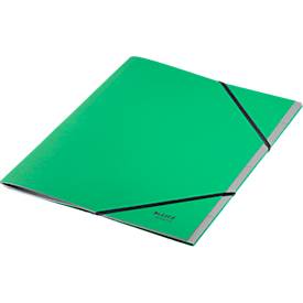 Leitz® Sammelmappe Recycle, A4, 6 Fächer mit Blanko-Taben, Inhaltsverzeichnis, Gummibandverschluss, 100 % recycelbar, Karton, grün