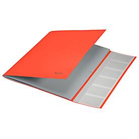 Leitz® Sammelmappe Recycle, A4, 6 Fächer mit Blanko-Taben, Inhaltsverzeichnis, Gummibandverschluss, 100 % recycelbar, Karton, rot