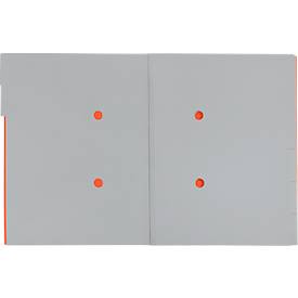 Leitz® Sammelmappe Recycle, A4, 6 Fächer mit Blanko-Taben, Inhaltsverzeichnis, Gummibandverschluss, 100 % recycelbar, Karton, rot