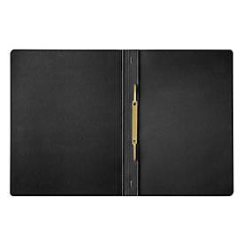 Leitz® Sammelmappe Recycle, A4, 6 Fächer mit Blanko-Taben, Inhaltsverzeichnis, Gummibandverschluss, 100 % recycelbar, Karton, schwarz