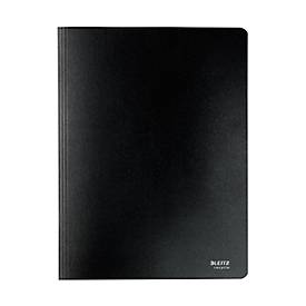 Leitz® Sammelmappe Recycle, A4, 6 Fächer mit Blanko-Taben, Inhaltsverzeichnis, Gummibandverschluss, 100 % recycelbar, Karton, schwarz