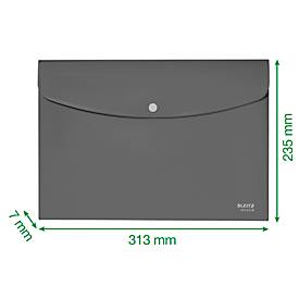 Leitz® Sammelmappe Recycle, Format A4, Druckknopfverschluss, blickdicht, 100 % recycelbar, Blauer Engel, Recyclingkunststoff, grün