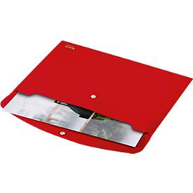 Leitz® Sammelmappe Recycle, Format A4, Druckknopfverschluss, blickdicht, 100 % recycelbar, Blauer Engel, Recyclingkunststoff, rot