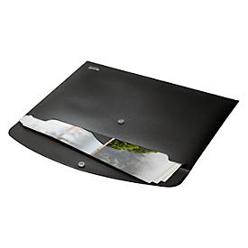Leitz® Sammelmappe Recycle, Format A4, Druckknopfverschluss, blickdicht, 100 % recycelbar, Blauer Engel, Recyclingkunststoff, schwarz