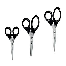 LEITZ® Schere 5423, ergonomischer Griff, für Links-/Rechtshänder geeignet, L 165 mm, rostfreier Stahl/Kunststoff, schwarz