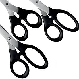 LEITZ® Schere 5424, ergonomischer Griff, für Links-/Rechtshänder geeignet, L 185 mm, rostfreier Stahl/Kunststoff, schwarz