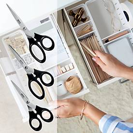 LEITZ® Schere 5424, ergonomischer Griff, für Links-/Rechtshänder geeignet, L 185 mm, rostfreier Stahl/Kunststoff, schwarz