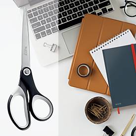 LEITZ® Schere Titanium 5417, ergonomischer Griff, für Links/Rechtshänder, L 205 mm, titanbeschichteter Stahl/Kunststoff, schwarz