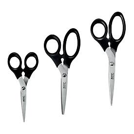 LEITZ® Scherenset 5426, 3-teilig, ergonomische Griffe, für Links-/Rechtshänder geeignet, L 165/185/200 mm, rostfreier Stahl/Kunststoff, schwarz
