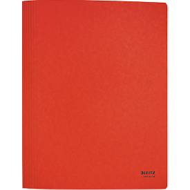 Leitz® Schnellhefter Recycle, Format A4, bis zu 250 Blatt, Heftmechanik, 100 % recycelbar, Blauer Engel, Recyclingkarton, rot