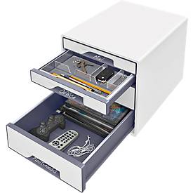 LEITZ® Schubladenbox WOW CUBE 5213, 4 Schübe, DIN A4, Polystyrol, weiß