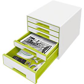 LEITZ® Schubladenbox WOW CUBE 5214, 5 Schübe, DIN A4, Polystyrol, grün