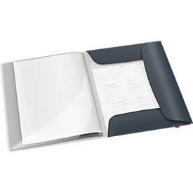 Leitz® Sichtbuch Cosy, A4-Format, 20 transparente Hüllen für bis zu 40 Blatt, Stauraum für lose Blätter, Polypropylen, grau