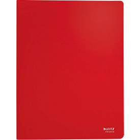 Leitz® Sichtbuch Recycle, A4, 20 dokumentenechte Sichthüllen, bis zu 2 Blatt/Hülle, Rückenschild, 100 % recycelbar, Kunststoff, rot