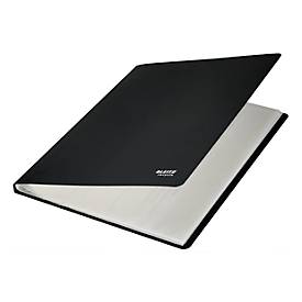 Leitz® Sichtbuch Recycle, A4, 20 dokumentenechte Sichthüllen, bis zu 2 Blatt/Hülle, Rückenschild, 100 % recycelbar, Kunststoff, schwarz