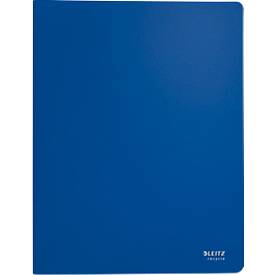 Leitz® Sichtbuch Recycle, A4, 40 dokumentenechte Sichthüllen, bis zu 2 Blatt/Hülle, Rückenschild, 100 % recycelbar, Kunststoff, blau