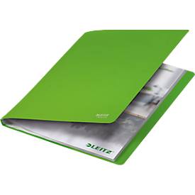 Leitz® Sichtbuch Recycle, A4, 40 dokumentenechte Sichthüllen, bis zu 2 Blatt/Hülle, Rückenschild, 100 % recycelbar, Kunststoff, grün