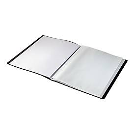 Leitz® Sichtbuch Recycle, A4, 40 dokumentenechte Sichthüllen, bis zu 2 Blatt/Hülle, Rückenschild, 100 % recycelbar, Kunststoff, schwarz