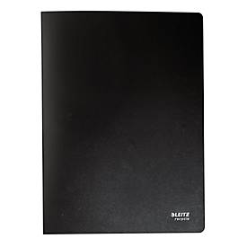 Leitz® Sichtbuch Recycle, A4, 40 dokumentenechte Sichthüllen, bis zu 2 Blatt/Hülle, Rückenschild, 100 % recycelbar, Kunststoff, schwarz
