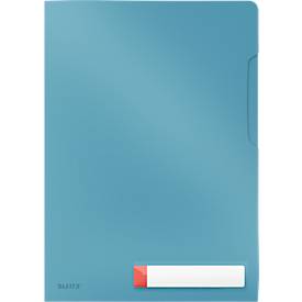Leitz® Sichthülle Cosy Privacy, blickdicht, A4-Format, für bis zu 40 Blatt, mit Beschriftungsschild, 3 Stück, blau