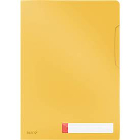 Leitz® Sichthülle Cosy Privacy, blickdicht, A4-Format, für bis zu 40 Blatt, mit Beschriftungsschild, 3 Stück, gelb