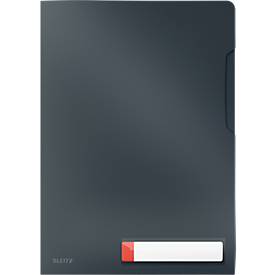 Leitz® Sichthülle Cosy Privacy, blickdicht, A4-Format, für bis zu 40 Blatt, mit Beschriftungsschild, 3 Stück, grau