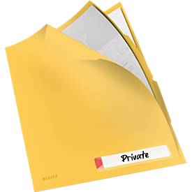 Leitz® Sichthülle Cosy Privacy, blickdicht, A4, für bis zu 40 Blatt, 3 Fächer & Beschriftungsschild, 3 Stück, gelb