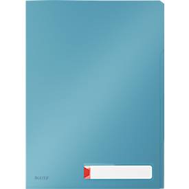 Leitz® Sichthülle Cosy Privacy, blickdicht, DIN A4, bis zu 40 Blatt, 3 Fächer, Beschriftungsschild, 3 Stück, blau