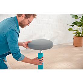 Leitz Sitz- & Stehhocker Ergo Cosy Active, B 370 x T 370 x H 460 - 790 mm, bis 110 kg, Sanftes Blau