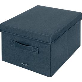 Leitz Stoff-Aufbewahrungsbox mit Deckel, groß, faltbar, 2er-Pack, 330 x 380 x 325 mm, samtgrau