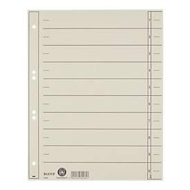 LEITZ® Trennblätter, DIN A4, Zahlen, 100 Stück, grau