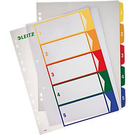 LEITZ® Überbreite Kunststoffregister, Zahlen-Register, Zahlen 1-5,  Nr. 1291