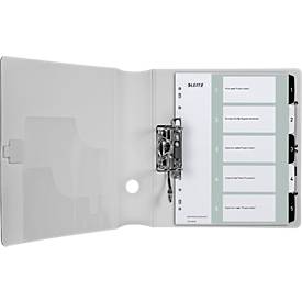 Leitz WOW Register, Kunststoff, schwarz-weiß, DIN A4, Überbreite, 1-5, 5 Taben, transparent