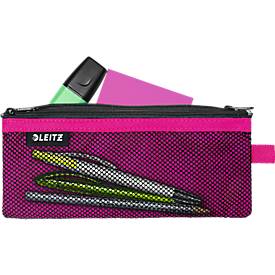 Leitz WOW Traveller Zip-Beutel, durchsichtiges Netzfach & blickdichtes Fach, Größe M, pink